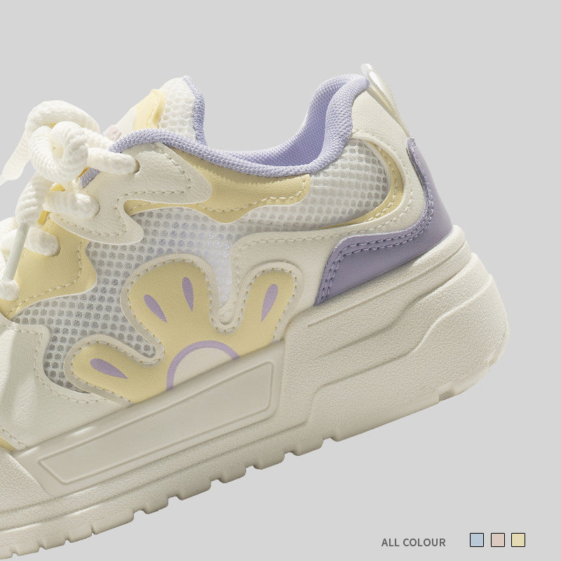 Damen Sportliche Sneakers mit floralem Design und atmungsaktiver Mesh-Oberfläche R&B