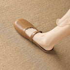 Damen bequeme Ballerinas mit verstellbarem Riemen