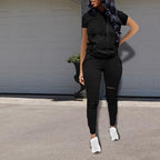 Damen Jogginganzug mit stylischen Zipper-Details und sportlicher Passform R&B