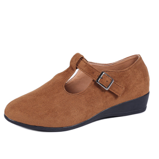 Damen Wedge-Pantoletten mit eleganter Schnallen-Applikation R&B