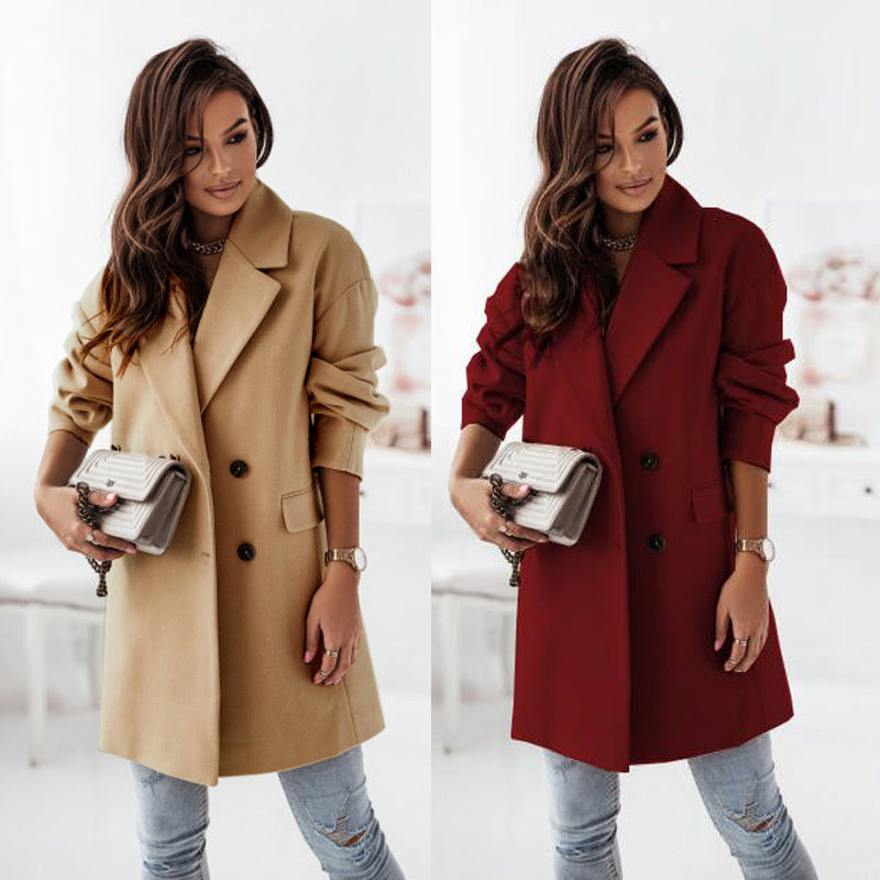 Damen klassischer Oversized-Blazer mit elegantem Revers R&B