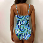 Damen Einteiliger Badeanzug mit floralem Design und Rüschendetails R&B