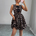 Damen Kleid mit tierischem Muster R&B