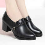 Damen Elegante Pumps mit modischem Riemen und klassischem Blockabsatz
