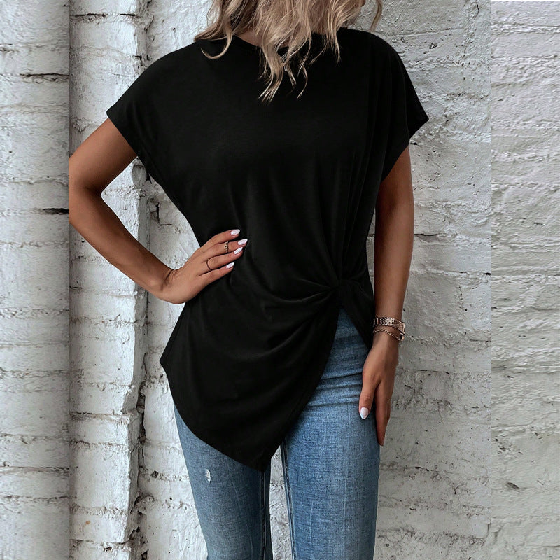 Damen Oversize T-Shirt mit Knoten-Detail R&B