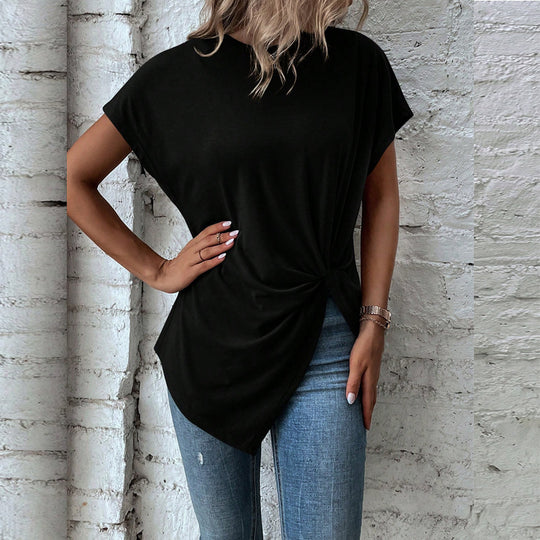 Damen Oversize T-Shirt mit Knoten-Detail R&B