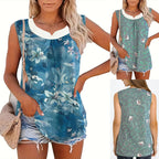 Damen Ärmelloses Blusenshirt mit floralem Print und atmungsaktivem Material R&B