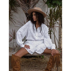 Damen Rüschenbluse und Miniröcken Set R&B