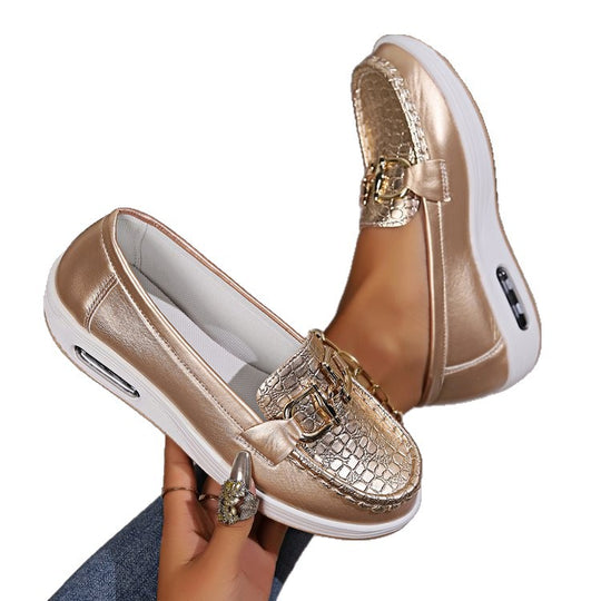 Damen Komfortable Loafers mit dekorativer Schnallenapplikation R&B