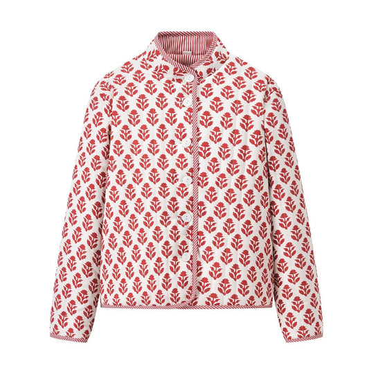 Damen leichte Baumwolljacke mit floralem Muster R&B