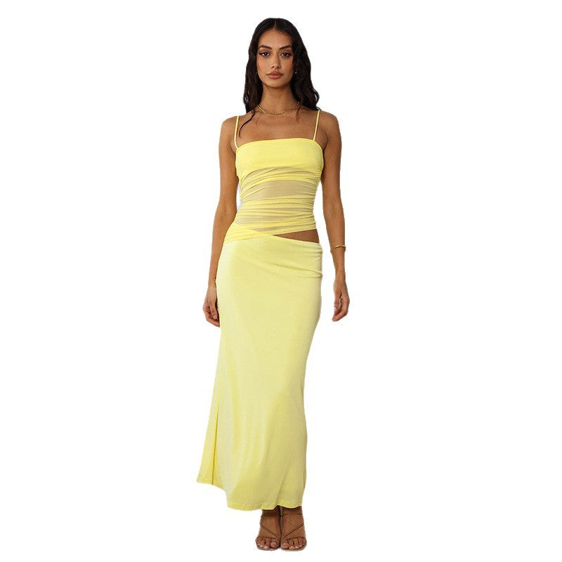 Damen Maxikleid mit ansprechendem Wickeldesign und eleganten Cut-Outs R&B