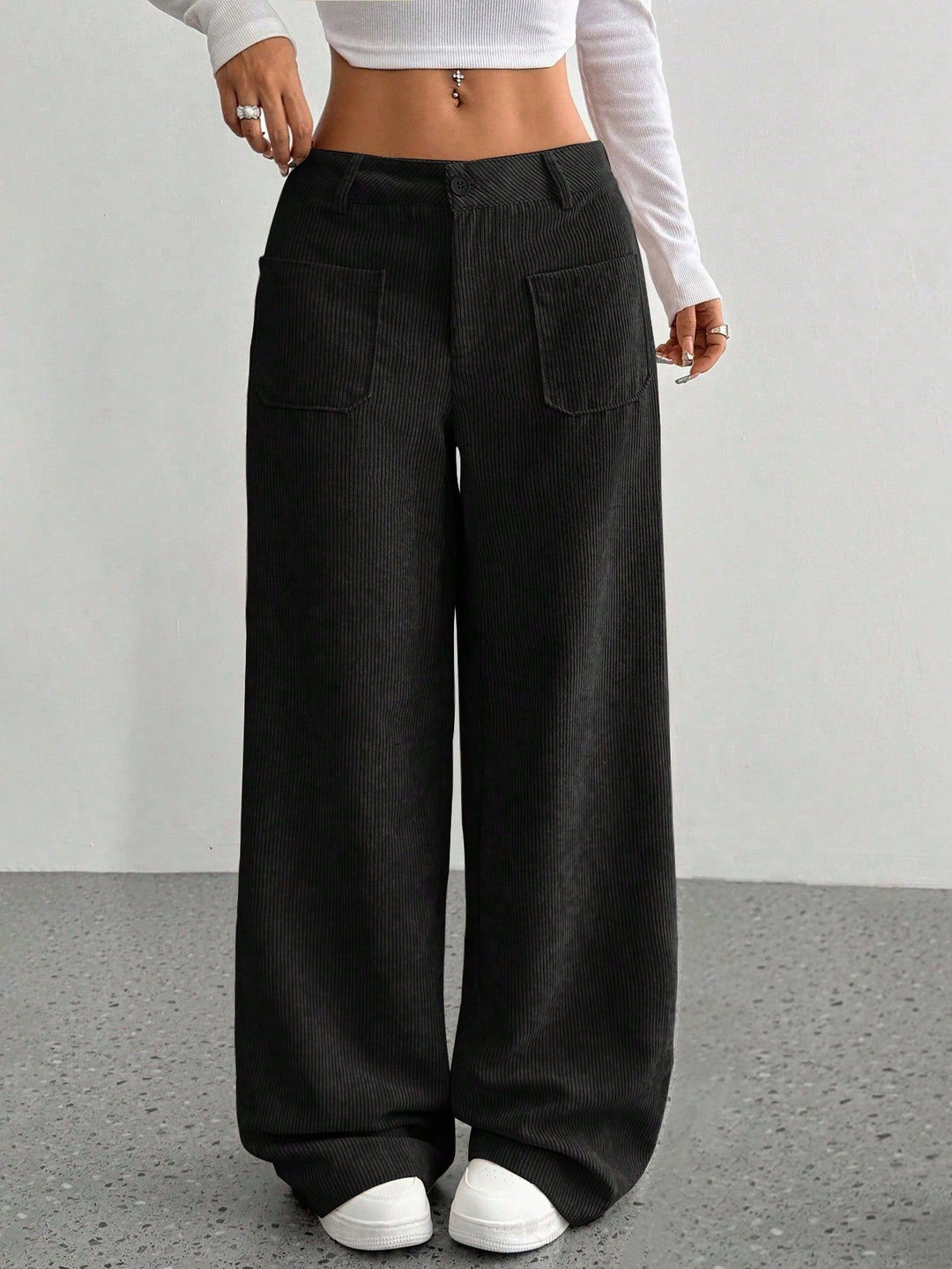 Damen Weite und bequeme Cordhose mit Taschen R&B