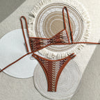 Damen Zweiteiliges Bikiniset mit geometrischem Zigzag-Muster R&B