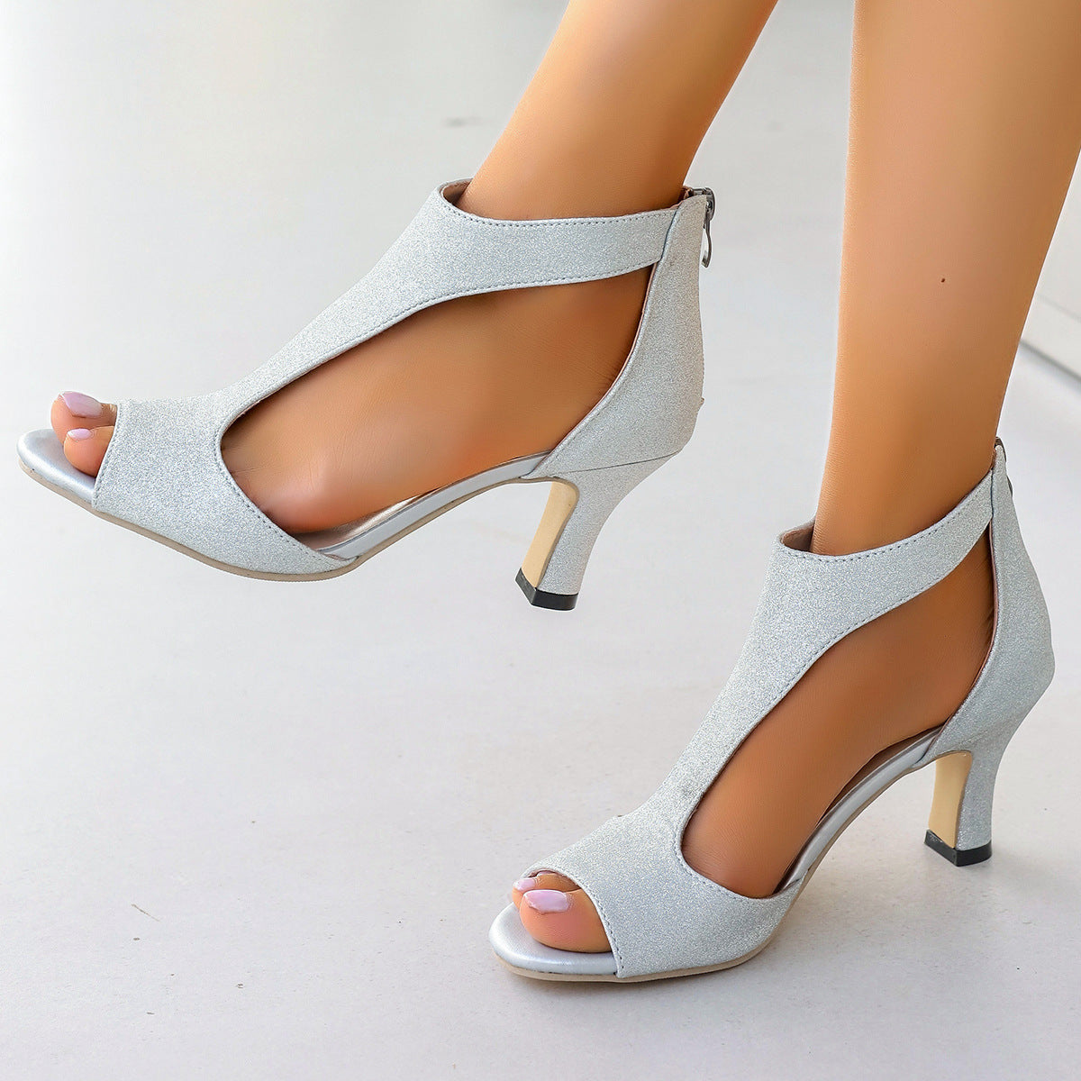 Damen Elegante Peeptoe-Pumps mit modischem Cut-Out-Design und komfortablem Absatz R&B