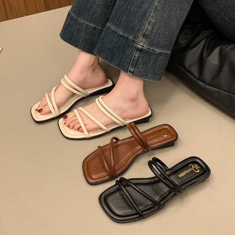 Damen elegante Riemensandalen mit geschwungenen Riemen R&B