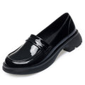 Damen Modische Slipper mit glänzender Oberfläche und blockiertem Absatz