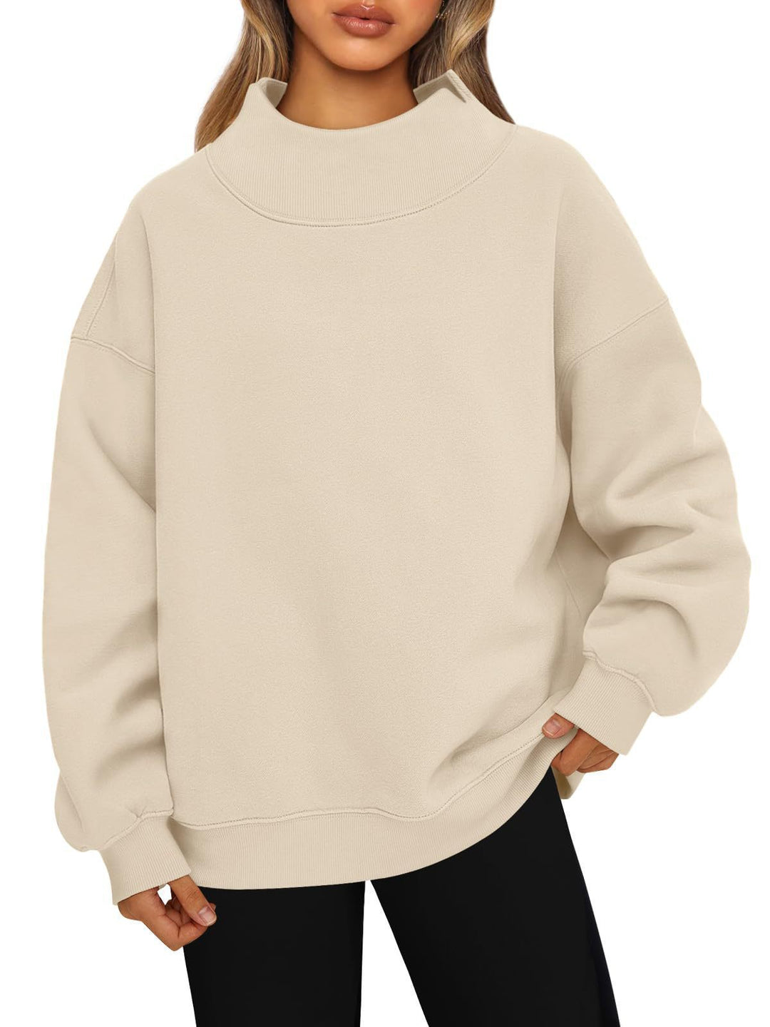 Damen Hochwertiger Stehkragen-Sweater R&B