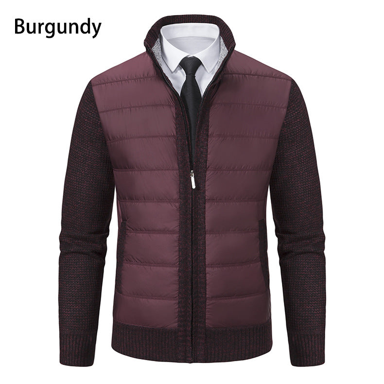 Herren gefütterte Übergangsjacke mit hohem Kragen und strukturiertem Design