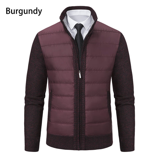 Herren gefütterte Übergangsjacke mit hohem Kragen und strukturiertem Design R&B