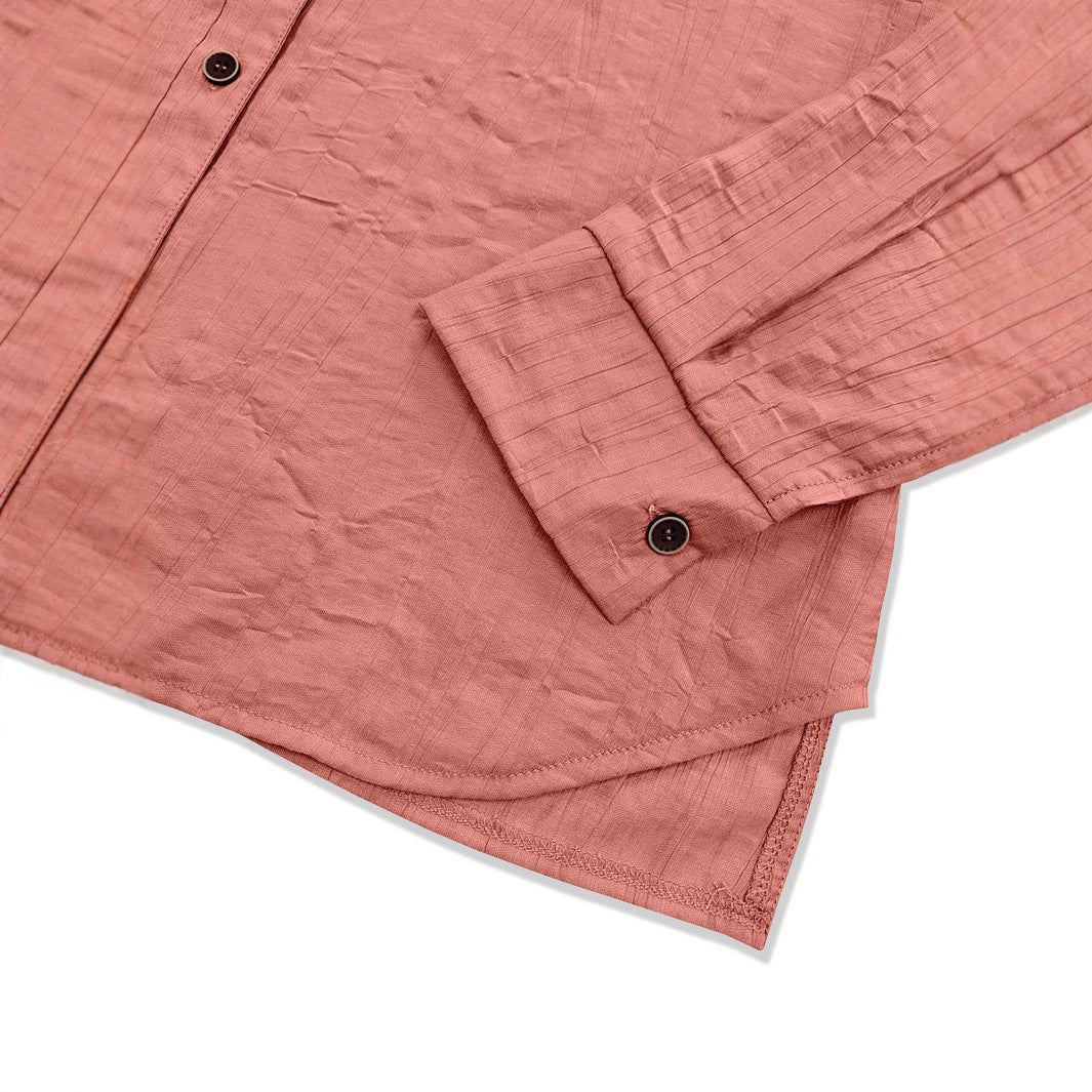 Damen lässige Bluse mit strukturiertem Stoff und Knopfdetail R&B