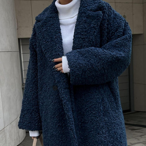 Damen Kuschelige Teddyfelljacke im eleganten Oversize-Design R&B