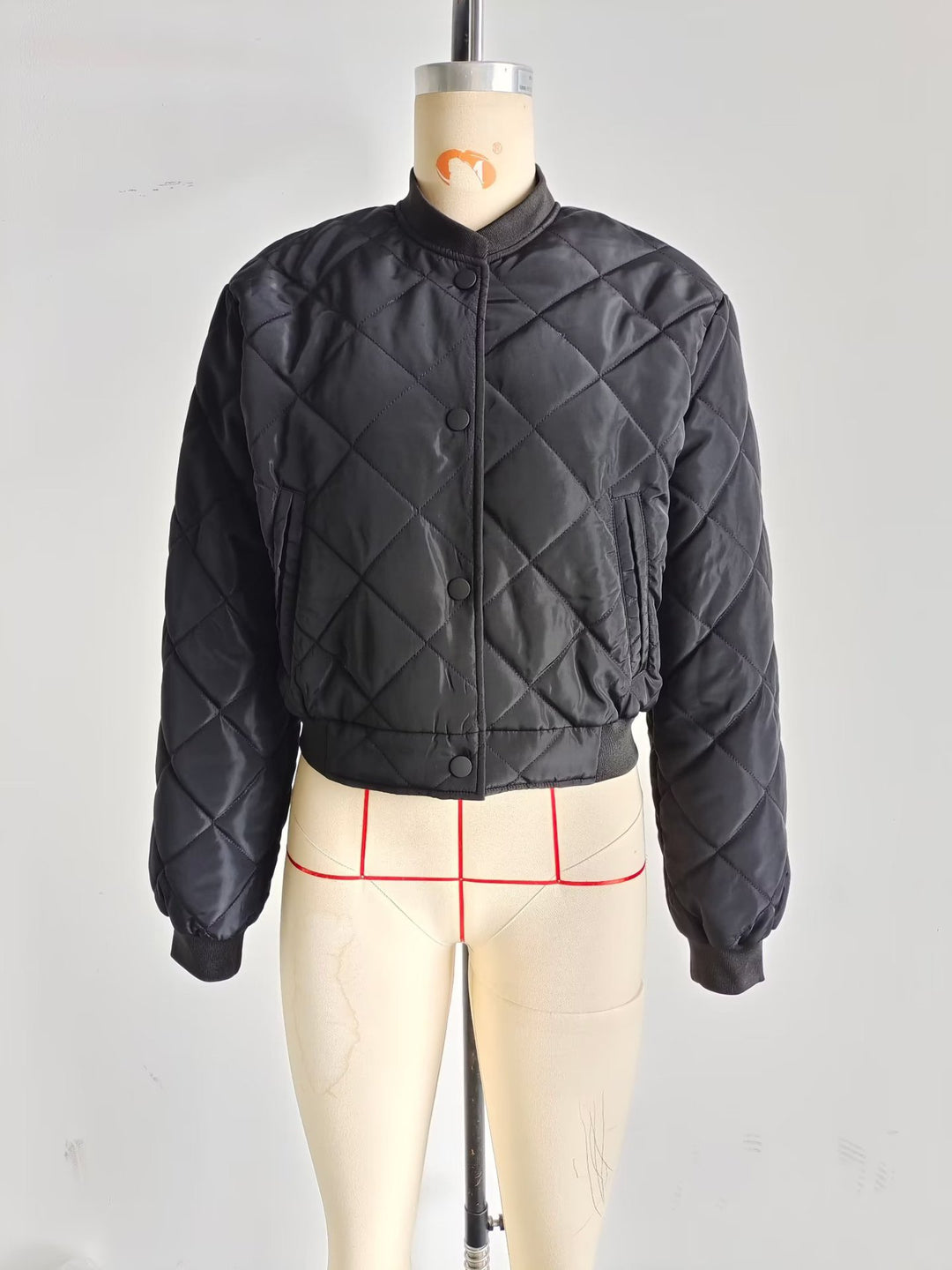 Damen gesteppte Bomberjacke mit praktischen Stecktaschen und elastischem Bund R&B