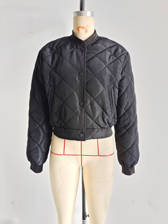 Damen gesteppte Bomberjacke mit praktischen Stecktaschen und elastischem Bund R&B