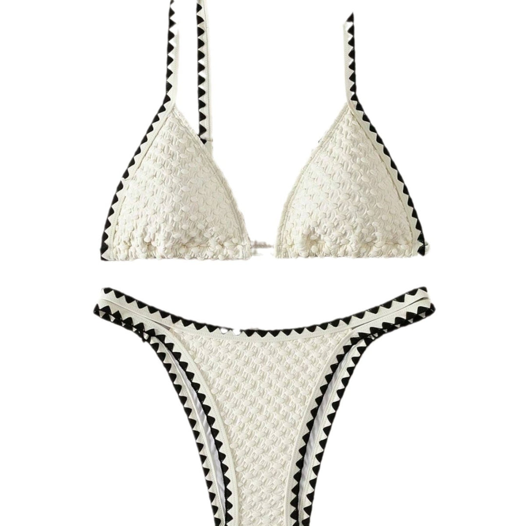 Damen Triangel-Bikini mit raffiniertem Häkelmuster R&B
