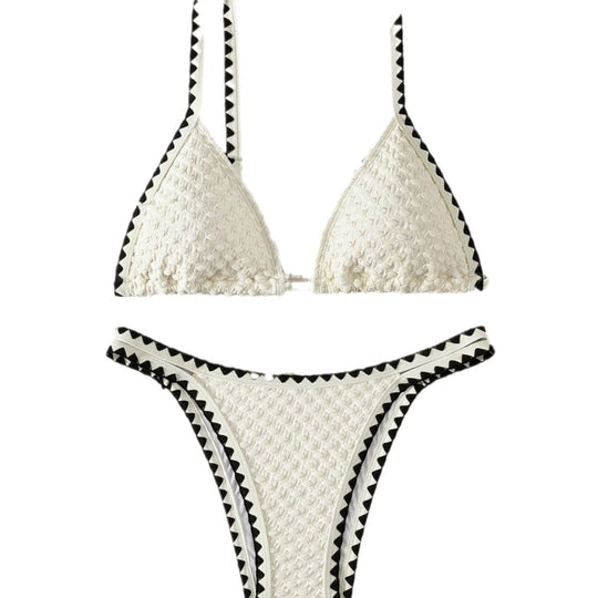 Damen Triangel-Bikini mit raffiniertem Häkelmuster R&B