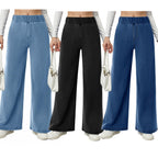 Damen weite Jeanshose mit Elastikbund und seitlichen Taschen R&B