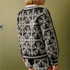 Damen gestickte Blumenjacke mit Volumenärmeln R&B
