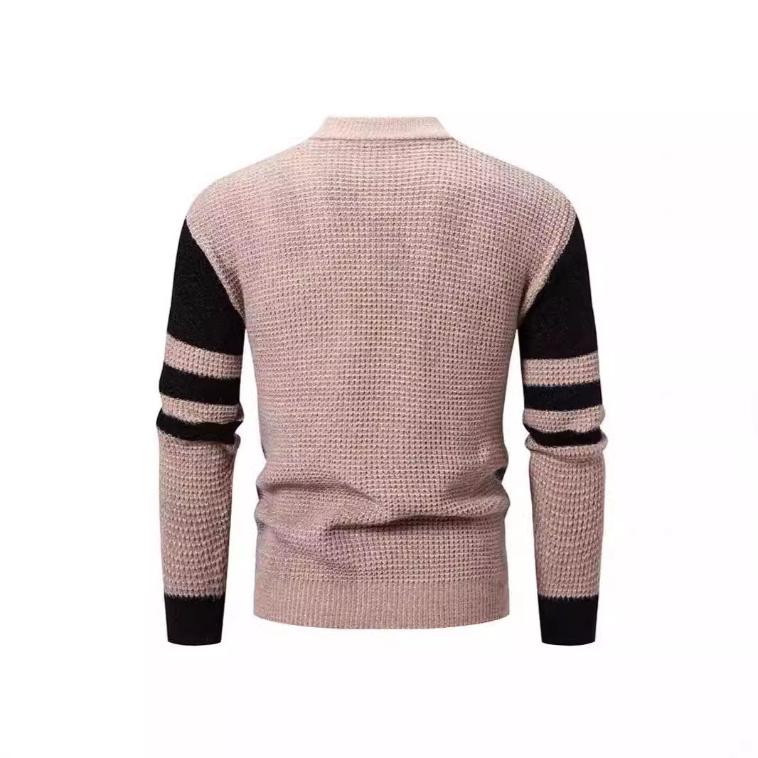 Herren Strukturierter Pullover mit modernem Farbblockdesign