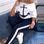 Damen Lockere Sweatshirt mit maritimem Anker-Design R&B