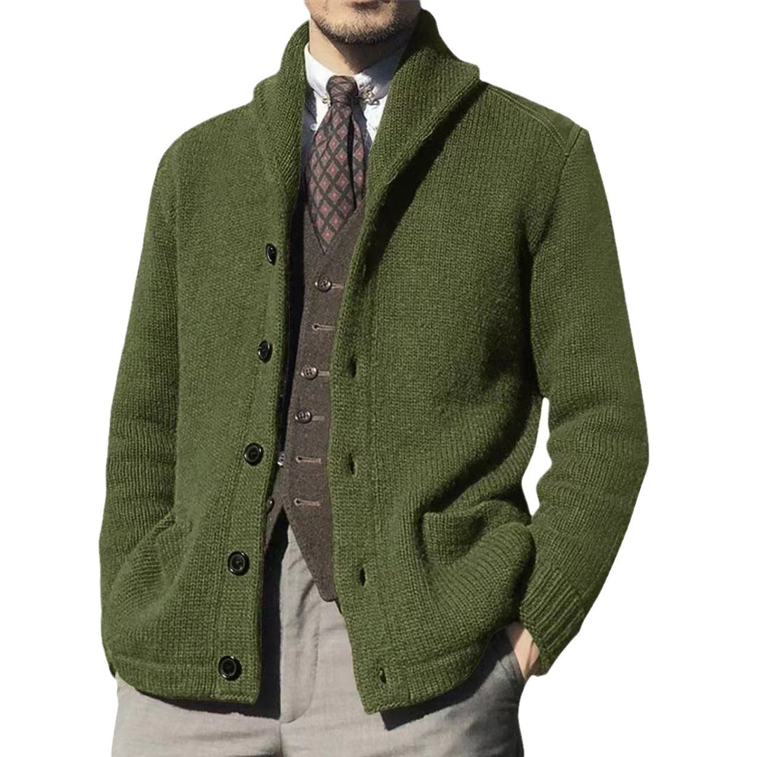 Herren Strickjacke im modernen Casual-Stil mit Schalkragen R&B