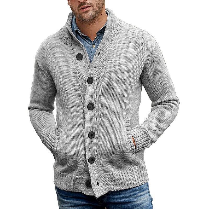 Herren Strickjacke mit großzügigen Taschen und klassischem Knopfverschluss R&B