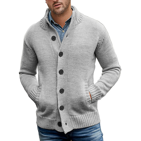 Herren Strickjacke mit großzügigen Taschen und klassischem Knopfverschluss R&B