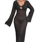 Damen Häkel-Strandkleid mit elegantem Schlitz R&B
