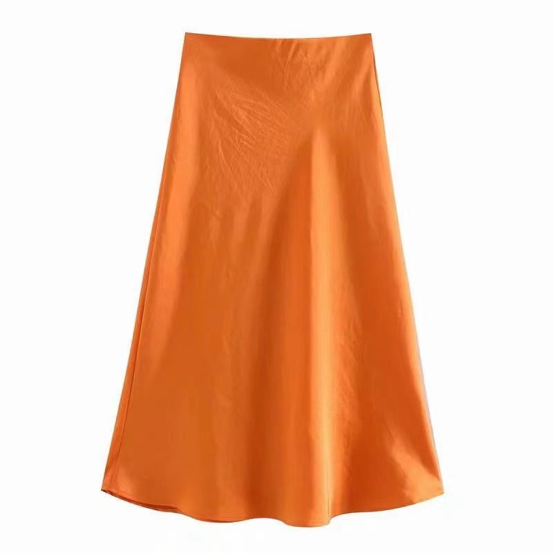 Damen Maxi-Rock aus fließendem Stoff mit elegantem Fall R&B