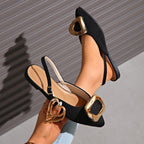 Damen Slingback-Ballerinas mit Herz- und Quadratschnalle R&B