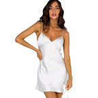 Damen schicke Satin-Kleid R&B