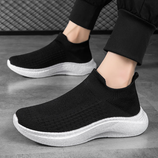 Herren nan nahtloser Strick-Schlupfschuh mit ergonomischer Zwischensohle und Fersenlasche R&B