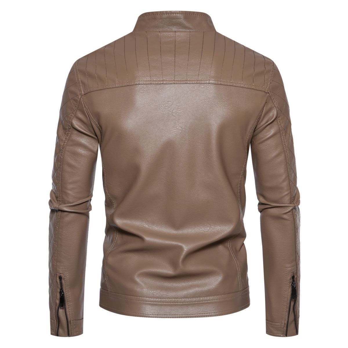 Herren hochwertige Kunstlederjacke mit gesteppter Schulterpartie