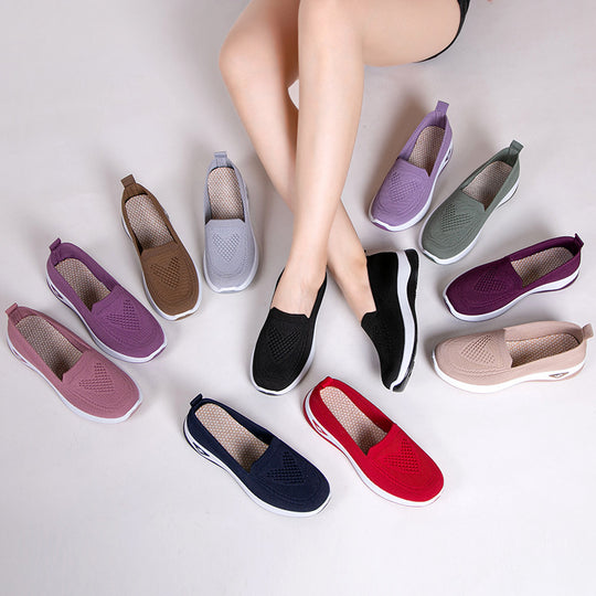 Damen Hochwertige Slip-On Freizeitschuhe mit atmungsaktiver Strickoberfläche R&B