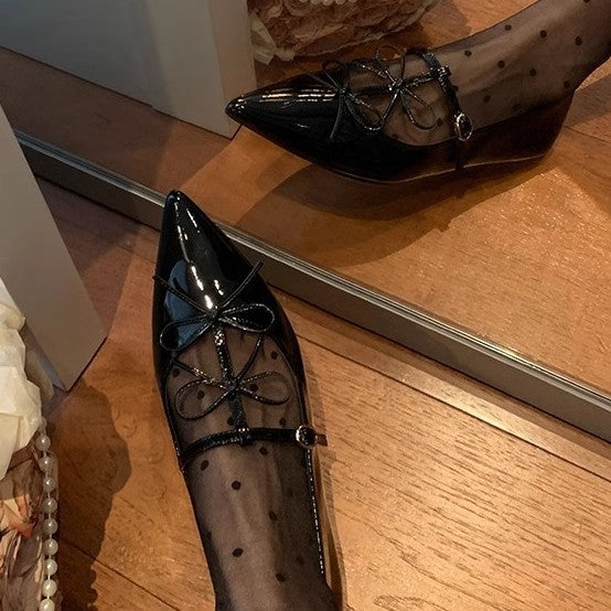 Damen Ballerina mit elegantem Schleifendetail und hochwertiger Lackoberfläche R&B