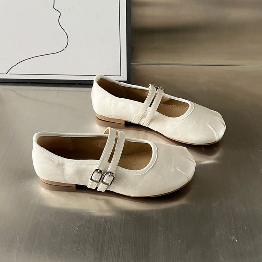 Damen Ballerinas mit elegantem doppeltem Riemen und weicher Innensohle R&B