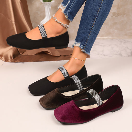 Damen Ballerinas mit glamourösem Riemchen und glitzerndem Schmuckdetail R&B