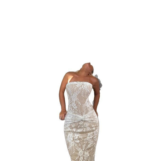 Damen Spitzenkleid mit figurformendem Design und elegantem Knotendetail R&B