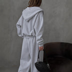Damen Bequemes Oversized-Lounge-Set mit Kapuze und elastischem Bund R&B