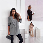 Damen Karomuster Blazerjacke mit doppelter Knopfleiste und tailliertem Schnitt R&B