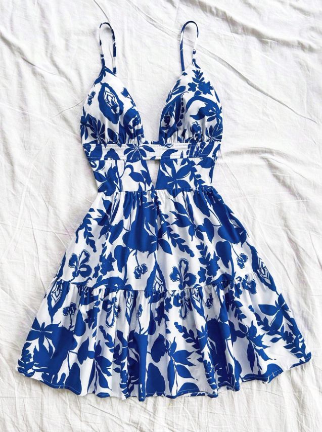 Damen Sommerkleid mit verspieltem Babydoll-Schnitt und floralem Design R&B